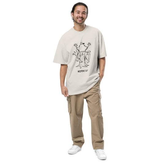 Men's oversized faded VÄKI Tree t-shirt