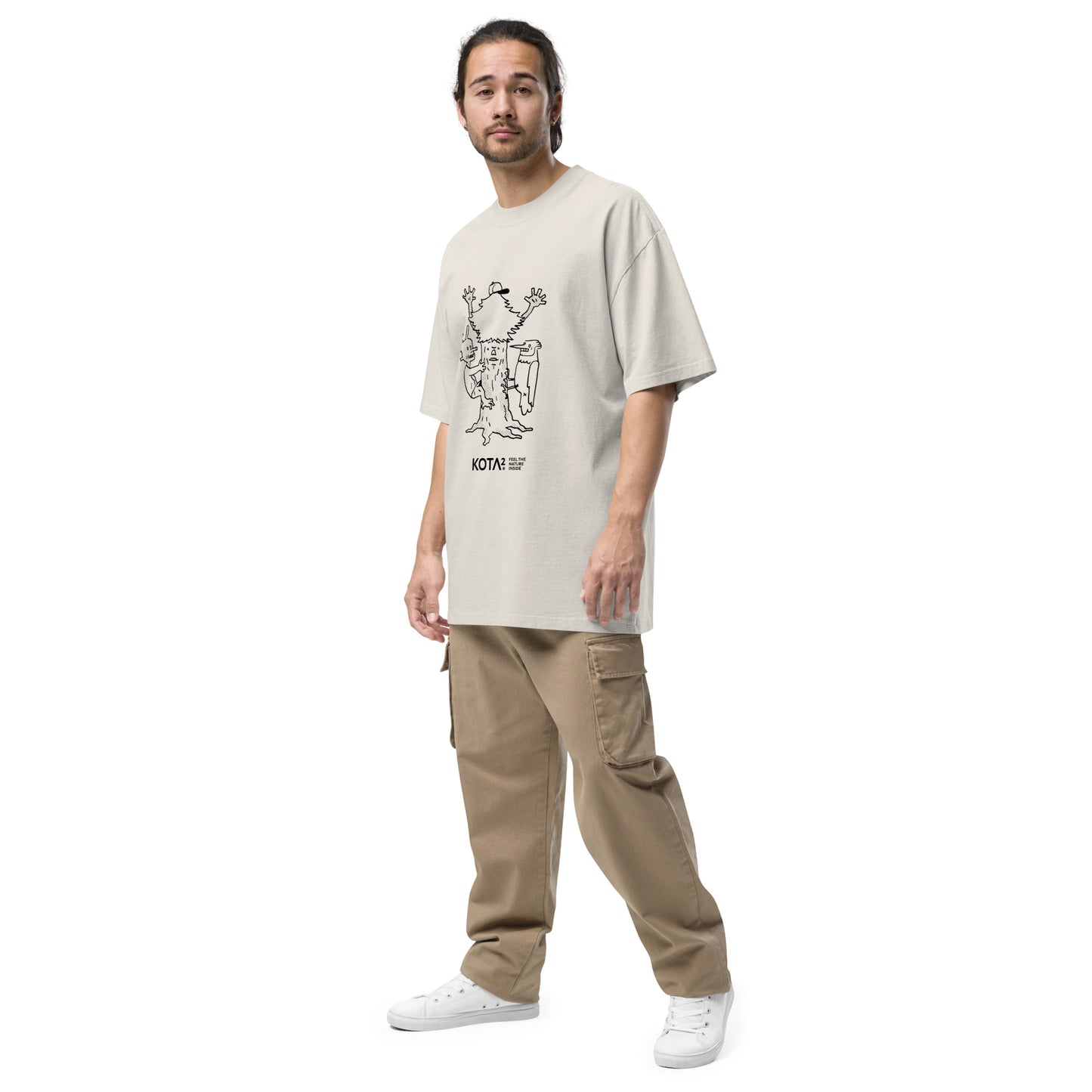 Men's oversized faded VÄKI Tree t-shirt