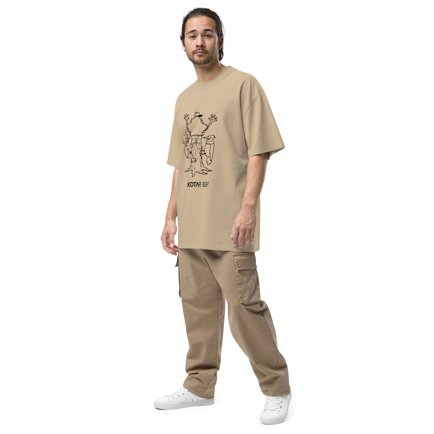 Men's oversized faded VÄKI Tree t-shirt