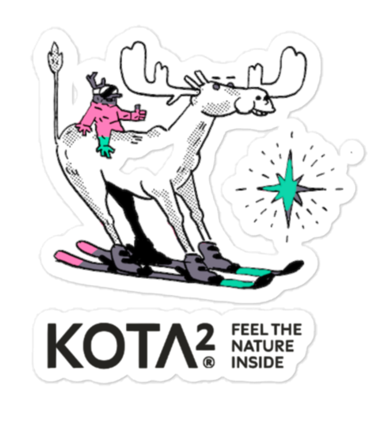 Skiing Moose sticker